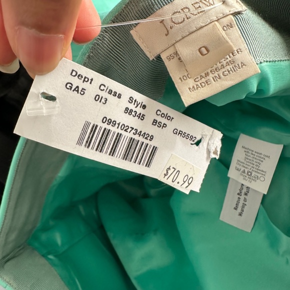 BNWT J Crew women’s bright aqua green minty green cotton skirt size 0 - Picture 5 of 8